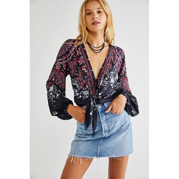 Free People Run Free Printed Tunic In Night Combo - XS - Picture 1 of 3